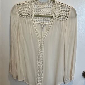 Joie Cream Lace Accent Blouse